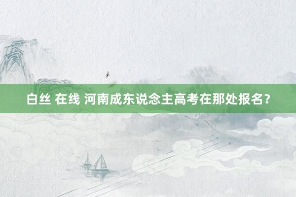 白丝 在线 河南成东说念主高考在那处报名？