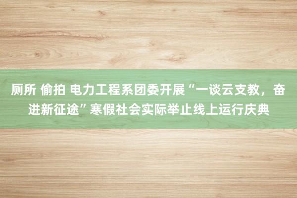 厕所 偷拍 电力工程系团委开展“一谈云支教，奋进新征途”寒假社会实际举止线上运行庆典