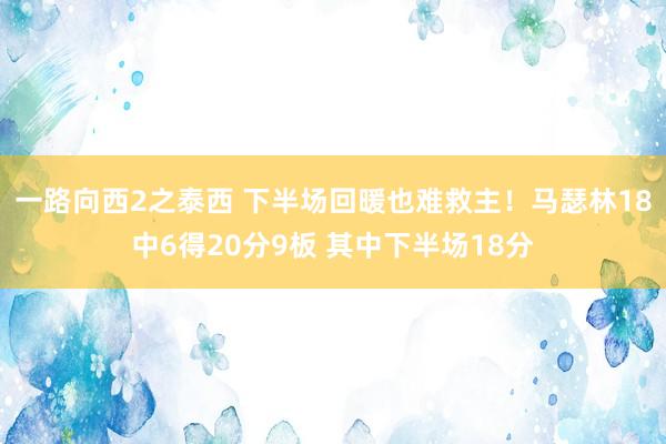 一路向西2之泰西 下半场回暖也难救主！马瑟林18中6得20分9板 其中下半场18分