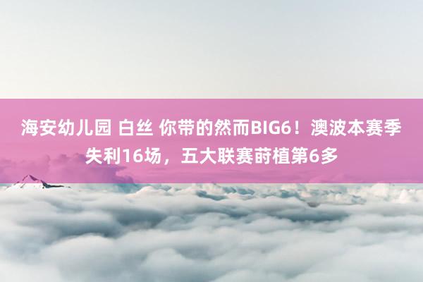 海安幼儿园 白丝 你带的然而BIG6！澳波本赛季失利16场，五大联赛莳植第6多